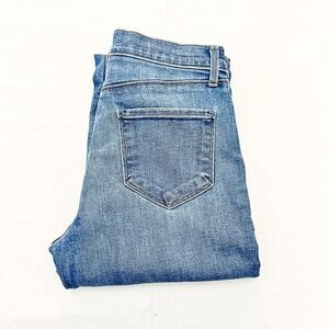 L'Agence Sada HighRise Cropped Slim Terrace Raw Hem Denim Jeans Size 25